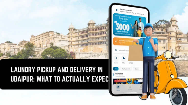 Laundry pickup and delivery in Udaipur doorstep service bag handover