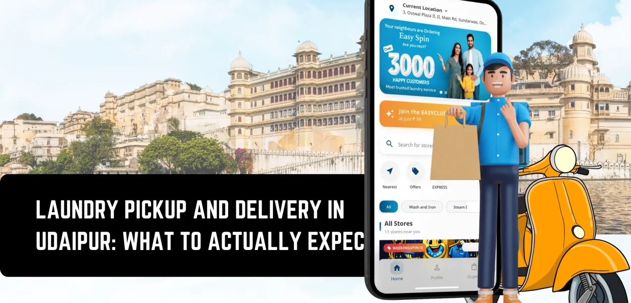 Laundry pickup and delivery in Udaipur doorstep service bag handover