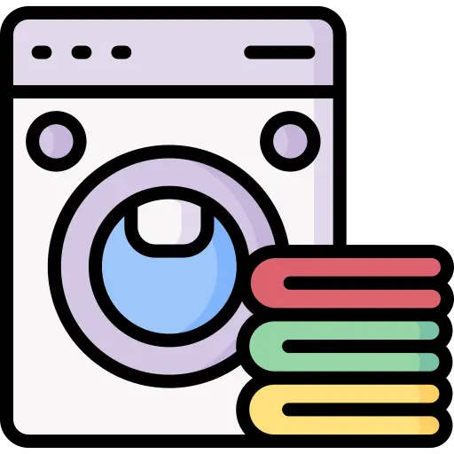 Laundry washing machine and garment care icon